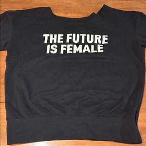 Future is female sweat shirt black